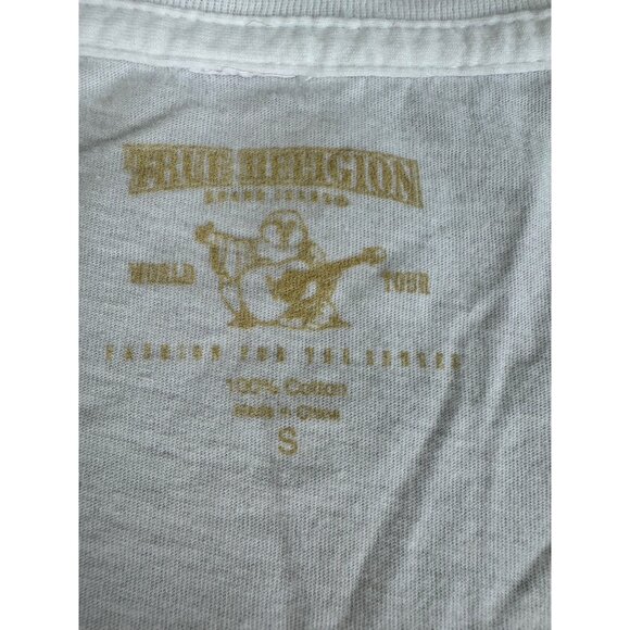 True Religion TRBJ Red Heart White V-Neck Tee Shirt Womens S 100% Cotton NWT - Picture 4 of 10